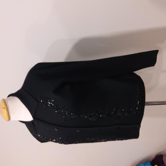 Vintage The Work Beaded Wool Blend Cardigan- Sz. SP - Picture 5 of 7